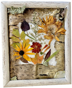 Sunny Yellow with Birchbark in 8"x10" White Frame