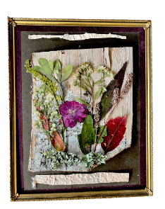 Zinnia and Birch in 8”x10” Metal Frame